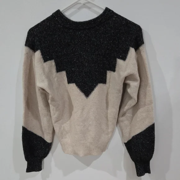 Joie Sz Medium Womens Black and Cream Crew Neck Sweater - Picture 4 of 9